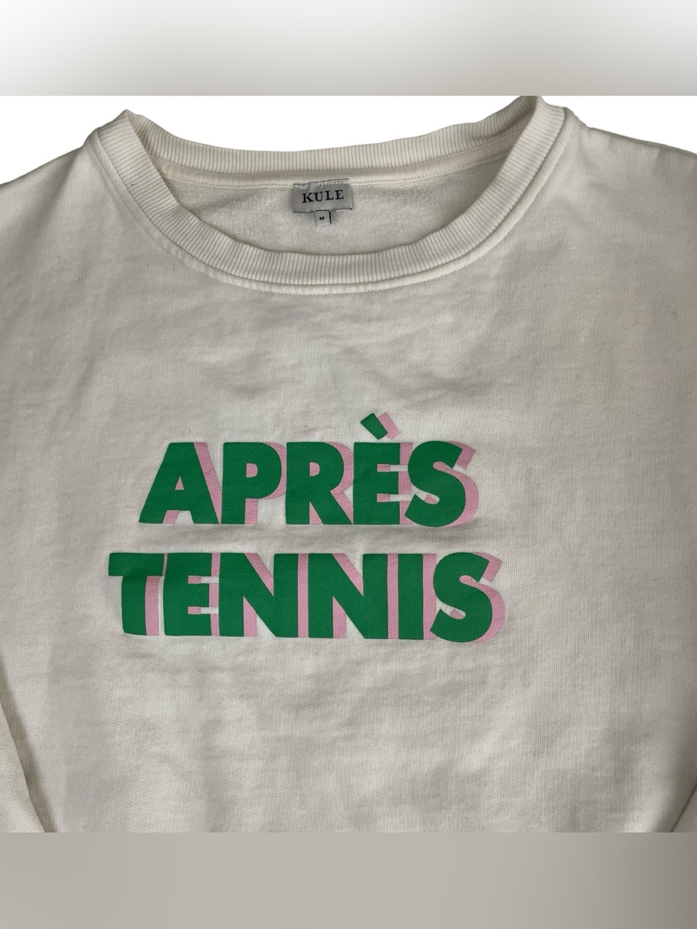 KULE The Oversized Apres Tennis Sweatshirt Cream Medium - Picture 6 of 10